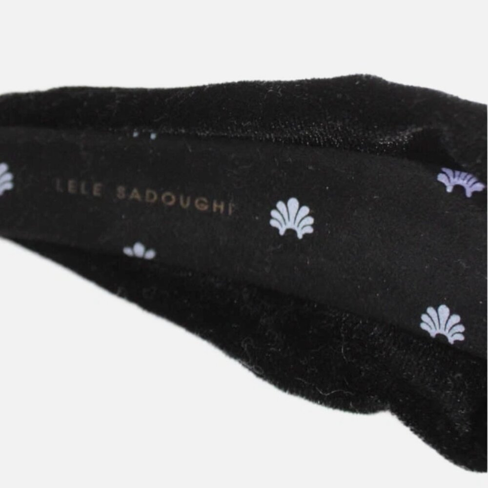 Lele Sadoughi Black Velvet Knotted Headband MINT - Picture 4 of 5